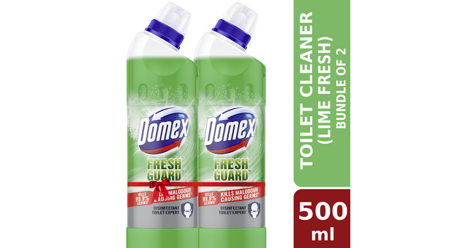 Domex Toilet Cleaning Liquid Lime Fresh 500ml (Bundle of 2)