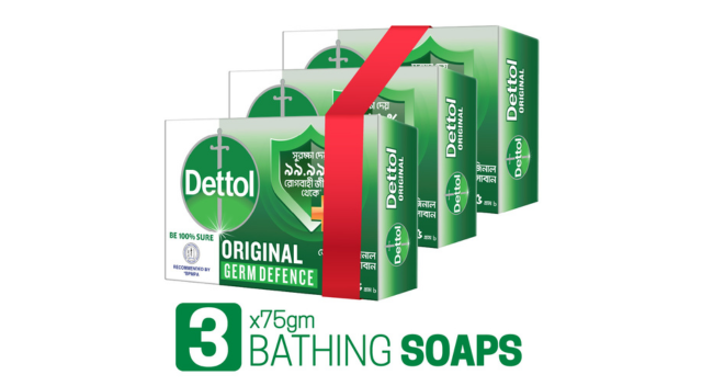 Dettol Soap Original Pack of 3 (75gm X 3), Bathing Bar Soaps with ...